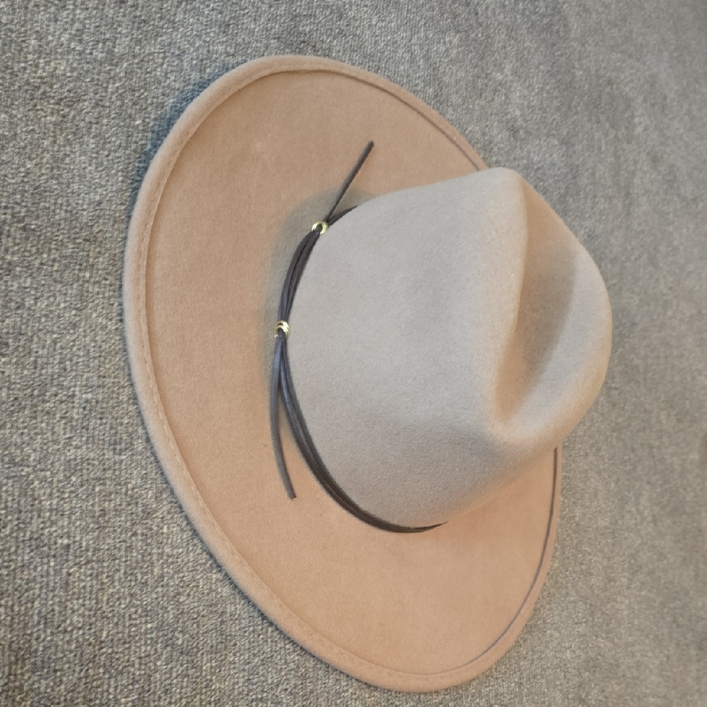UGG Two-Tone Wool Fedora Hat in Light Gray and Taupe